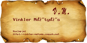 Vinkler Mátyás névjegykártya